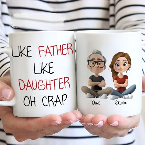 Taza personalizada para hija con texto como papá miniatura 3