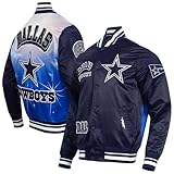 Pro Standard Men's Navy Dallas Cowboys Sublimated Satin Full-Snap Jacket
