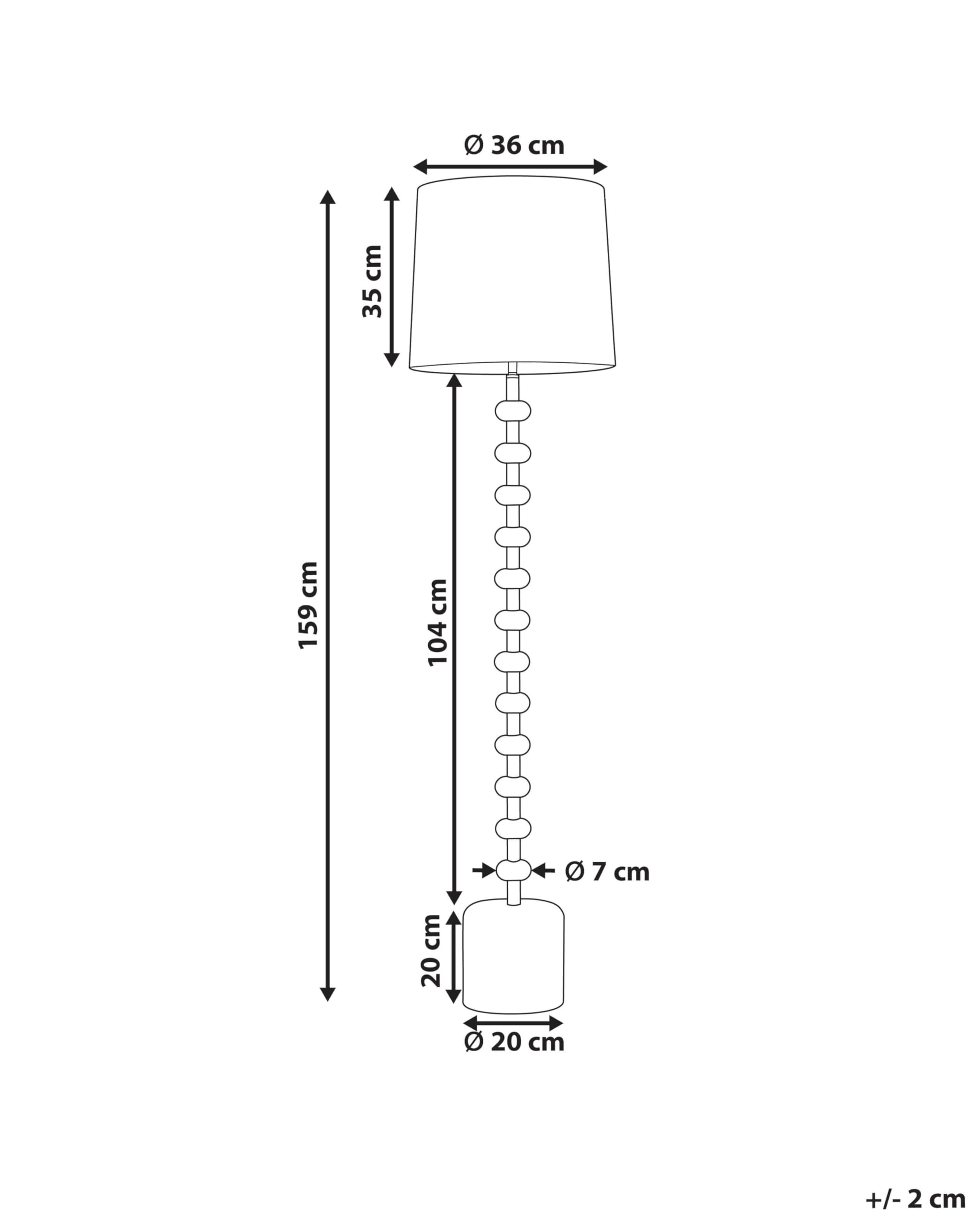 Beliani Lampadaire Classique en Métal avec Abat-Jour en Tissu Perlé Marron Clair Krios