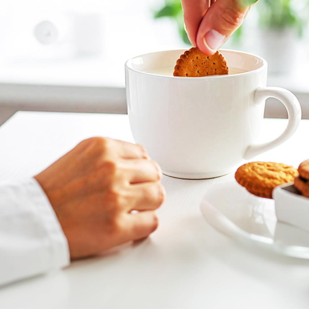 Ceramica Bianche Tazze Jumbo da Cappuccino 450 ml - Tazza Caffè, Espresso, Colazione, Lavastoviglie