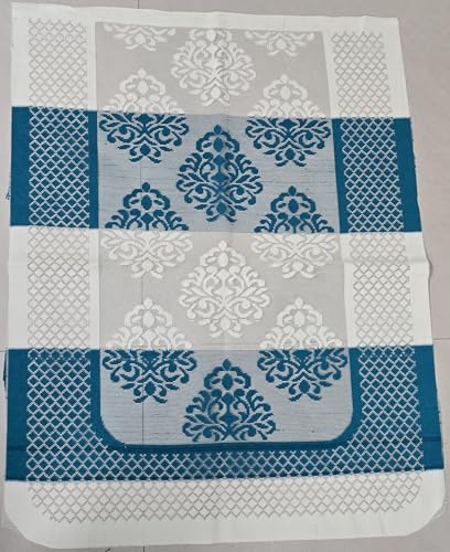 Image of Fab Nation Sofa Cover L Shape 7 Seater with Corner L Type Fully Covered Sofa Set for Living Room | Cotton Sofa Slipcovers for 4 + 3 Seaters Cover + 2 Setty Cover Set | Turquoise Blue
