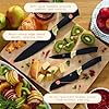 Drew Barrymore 14-Piece Black & Gold Knife Block Set, 11x14 in Herringbone Wood Cutting Board