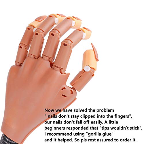 Nail Trainning Practice Hand, Nail Display Manicure Supply, Flexible Movable False Fake Hands for Nail Manicure, Best Manicure DIY Print Practice Tool - Thumbnail 2