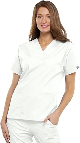 Miniatura 6 de Cherokee Camiseta médica para mujer, cuello en V, ajuste tradicional con manga Dolman y tela resistente a la decoloración, 4700
