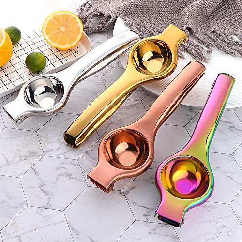 Buyer Star Quality Metal Lemon Squeezer, Citrus Juicer, Manual Lemon Press For Extracting The Most Juice Possible (Gold) #TOP5