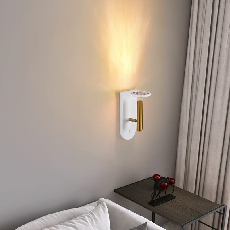 Lámpara de Pared Sencilla, LED con Forma de Llama, 3W, giratoria, para vestidor, Dormitorio, Pasillo de Sala de Estar, terraza de Villa, balcón de jardín./Blanco/4000K/Negro/3000K
