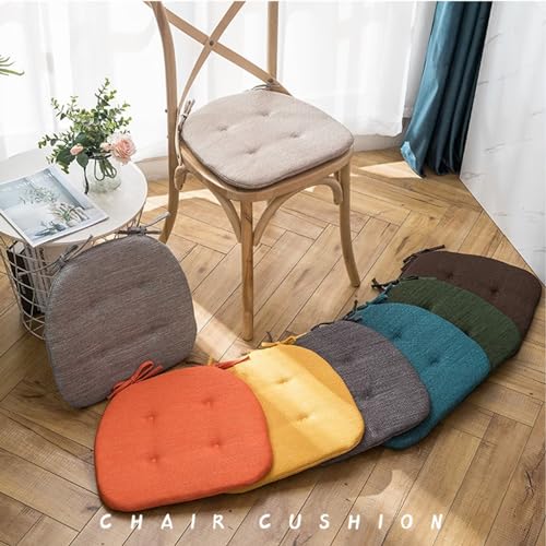 Cojines antideslizantes para sillas de comedor en forma de U de algodon lavable 7