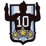 Three Time Champion Patch Argentina #10 Soccer Embroidered Iron On