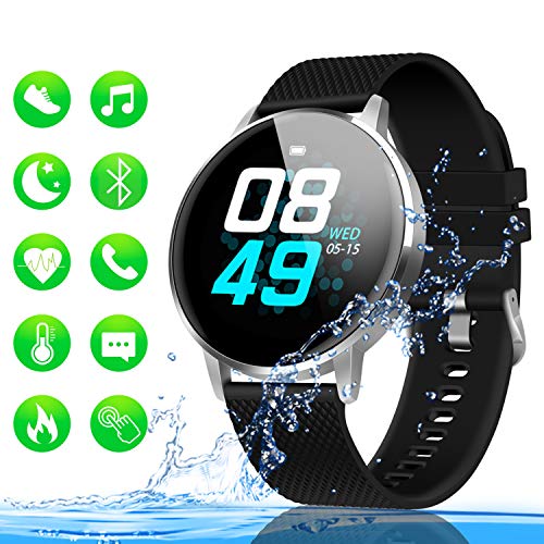 Goojodoq Orologio Fitness Impermeabile IP67 Smart Watch con Cardiofrequenzimetro, Pressione Sanguigna, Contapassi, Monitoraggio del Sonno, per Uomini, Donne e Bambini