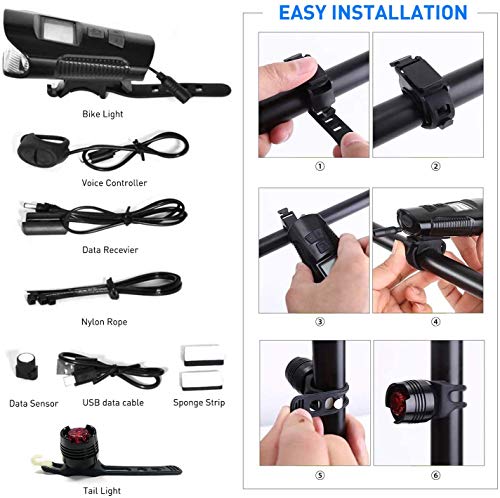 Fietsverlichtingsset USB Oplaadbaar Fietslicht IPX6 Waterdichte Fietslicht Set Super heldere Waterdichte… - Image 7