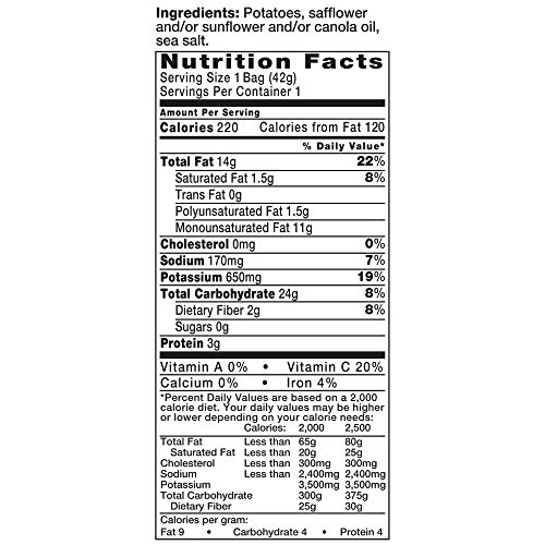 Image of Kettle Brand Potato Chips, Sea Salt, Single-Serve 1.5 Ounce (Pack of 64)