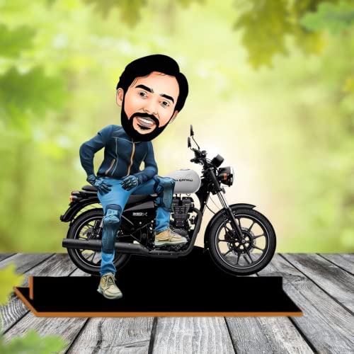 Image of WEHATKE Customized Gift for Friends, Brother, BFF, Boyfriend, Father Caricature On Bike | Gift for Friends & Family, Motorcycle Ride