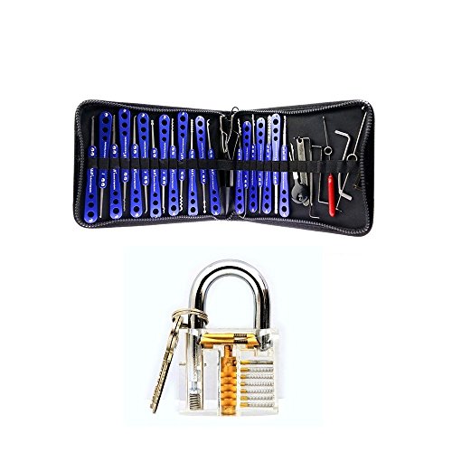 loboo H & H 30-in-1 Lock Picks Outils Transparente avec Ensemble de Serrure pour serrurier entraînement