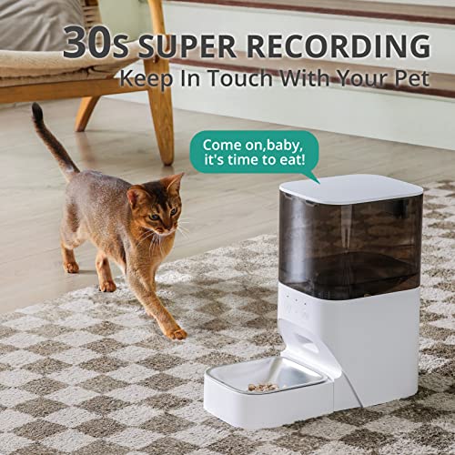 Boqii Automatic Cat Feeder, Timed Cat Feeder With App Control, Dog Food Dispenser With Lock Lid, 30S Voice Recorder, 4L Pet Feeder, White #TOP3