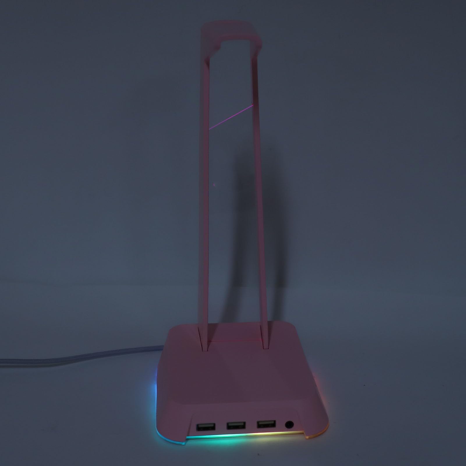Multifunctional Game Headphone Stand with USB (PINK) | Illuminazione RGB, struttura robusta in ABS, comoda connettività , si adatta a cuffie di varie dimensioni, elegante per le