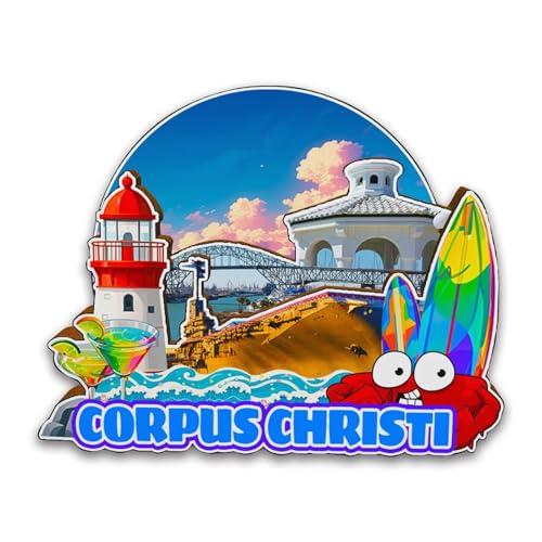 Imán decorativo de madera 3D Corpus Christi Texas miniatura 1