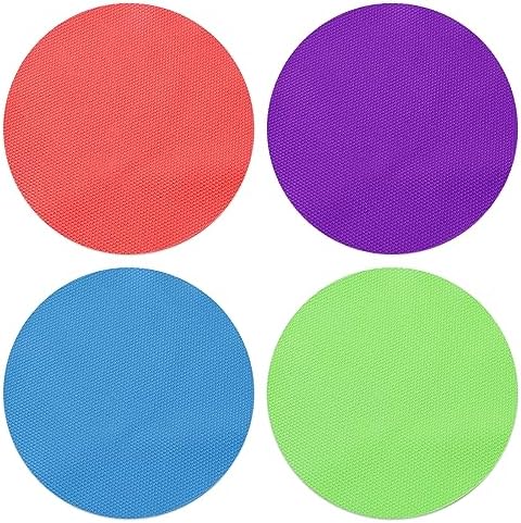 Jiozermi 4-Pack Rubber Jar Opener Gripper Pads - Anti-Slip Kitchen Coasters & Lid Openers