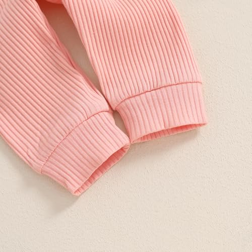 Infant Baby Girls Fall Winter Clothes Knit Long Sleeve Polka Dots Printed Romper Pants Set 3PCS Newborn Outfits 6