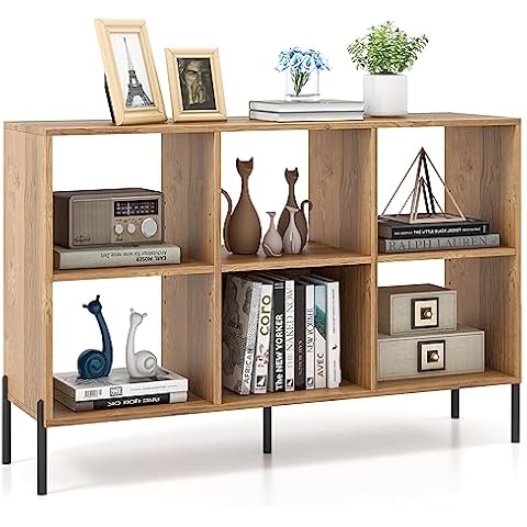 CASART 4/6-Cube Wooden Bookcase with Adjustable Shelves Cover