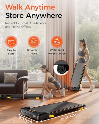 Image of Walking Pad Treadmill, BestGod Under Desk Treadmill 330lbs Capacity, Vibration Walking Pad with Incline, Portable Treadmills for Home, Compact Treadmills Walk Pad, Running Machine with Remote Control