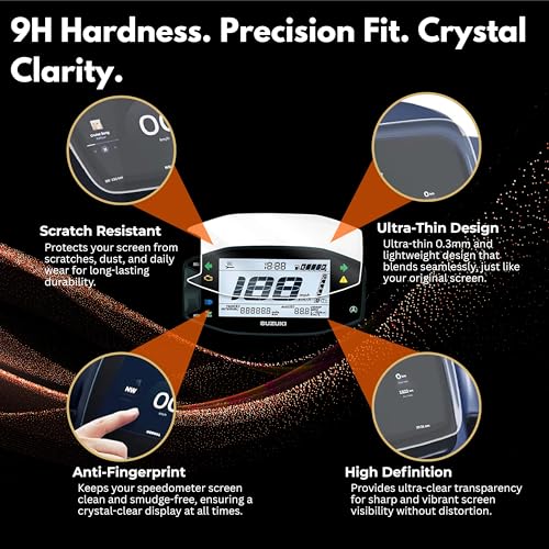 Image of Screen Guard Compatible For Suzuki Access 125 Ride Connect Edition - 9H Scratch Resistant Screen Shield | Shatter-Proof, Ultra-Clear & Dust-Proof Bluetooth Console Protector (1 Pack)