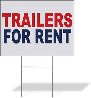 Fastasticdeals Weatherproof Yard Sign Trailers for Rent Red Blue Lawn Garden Rentals 18x12 Inches 2 Sides Print
