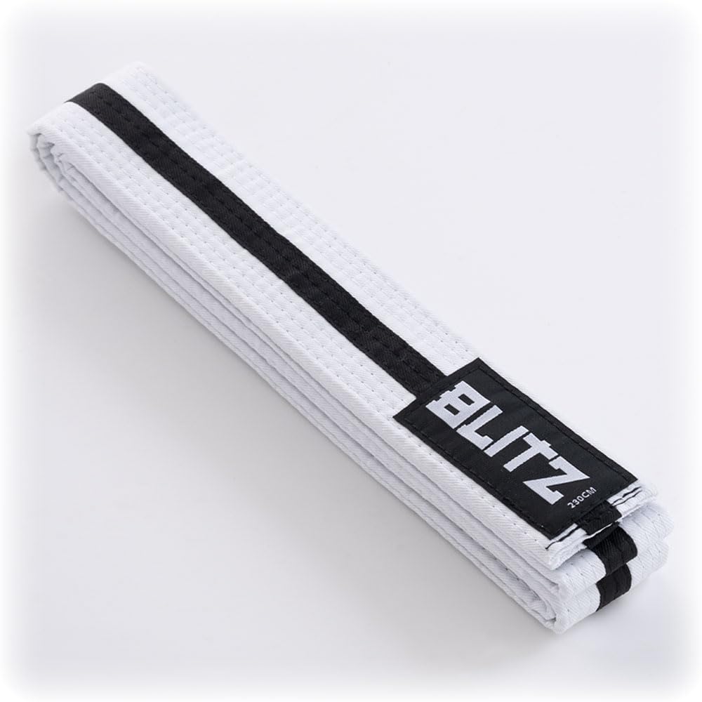 Blitz White Belt/Colour Stripe - White/Black - 320cm — image 1