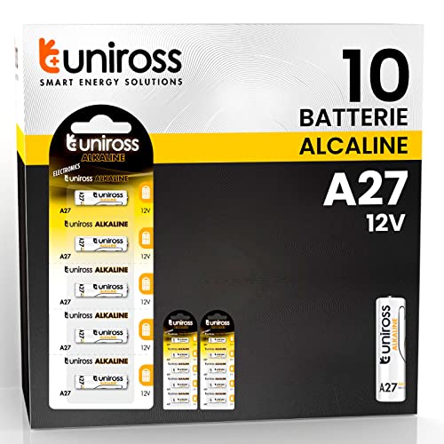 Uniross Pila de batería MN27 A27/27A 12V Pilas Especialistas Alcaline - 2 blísters de 5 pilas