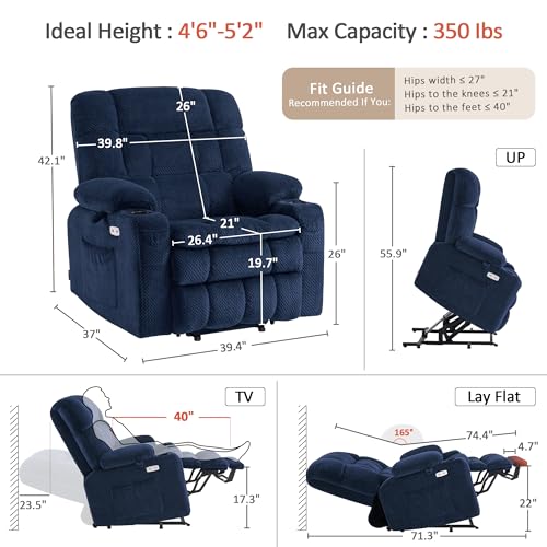 Image of MCombo Dual Motor Power Lift Recliner Chair for Elderly R7894 (Small-Wide)