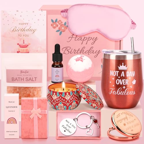 Birthday Pamper Hampers For Women, Pamper Gifts For Her Mother Birthday Present Relaxation Spa Gift Set Birthday Beauty Box Women Birthday Pamper Kit Birthday Bath Gift Care Package For Her