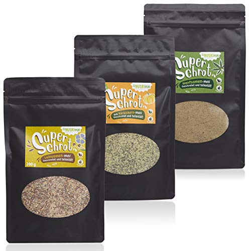 Foto von NutriPur BIO Kürbiskernmehl entölt: 200g Kürbiskerne geschrotet und teilentölt in Premium Qualität – Glutenfreies Mehl aus Kürbiskernen – Grobes Mehl Low Carb – Kürbiskernmehl Bio Vegan Glutenfrei