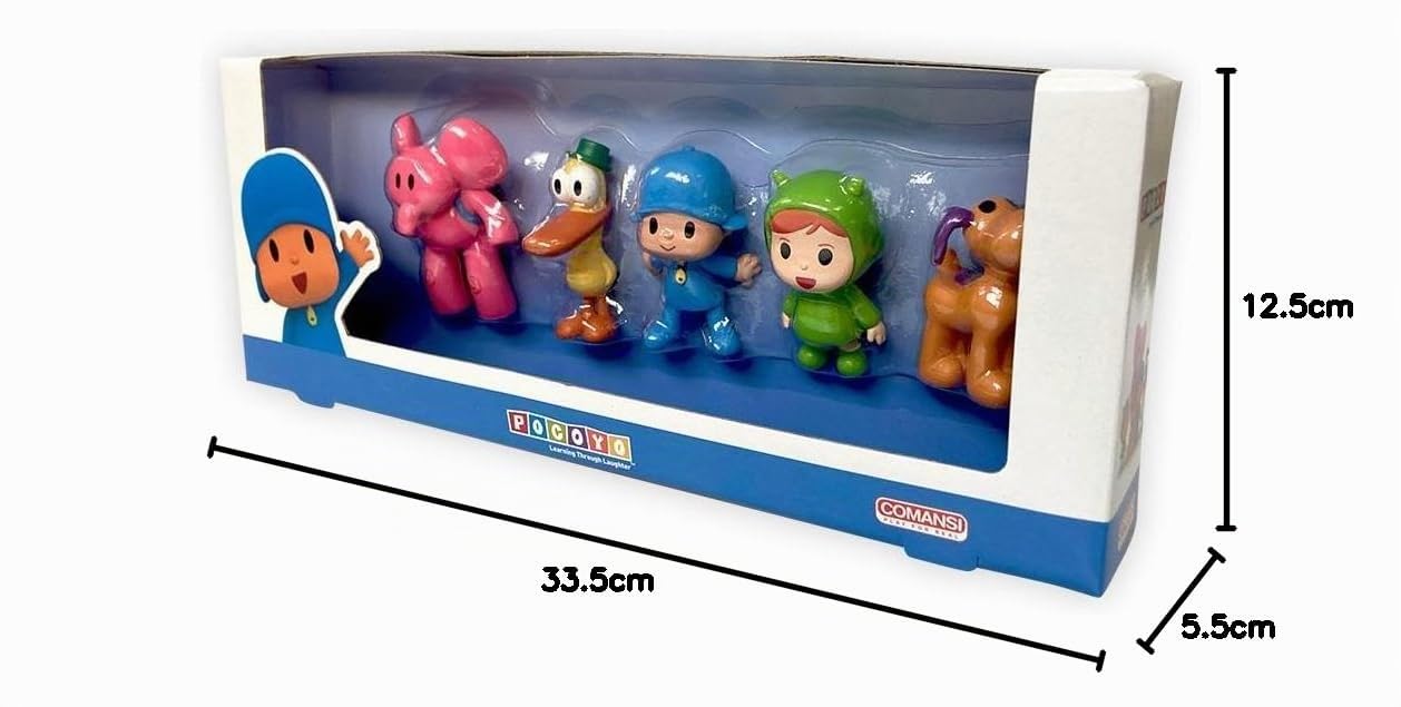 Comansi - Set Collezione Pocoyo 5 Figure: Pocoyo, Elly, Anatra, Loula Nina