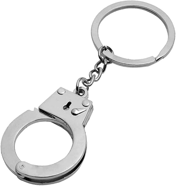Dabihu Handcuffs Keychain Couple Keychains Mini Handcuffs Metal Keychain Novelty Keyring Alloy Keychain Gift for Friend Boyfriend Girlfriend Husband Christmas Birthday Gift for Him Her