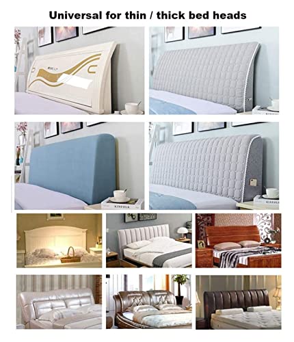 Hoofdbord Slipcover - Headboard Cover, Bed Headboard Slipcover beschermer met Stretch kant en Pocket Solid Color stofdicht katoenen Cover voor Twin Full Queen King Headboard, 210cm (83inch) - Afbeelding 8