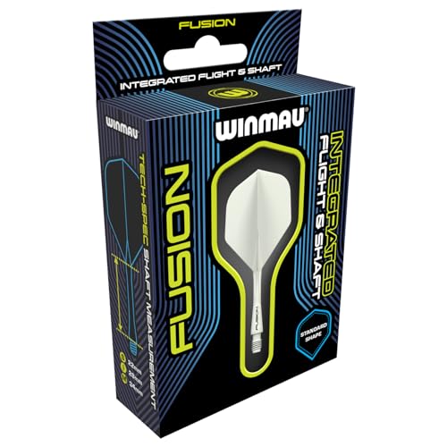 WINMAU Darts Fusion Integrated Flight & Shaft System - No.2 Shape & Design - White Colour, Medium Length, Medium (34mm) - Image 3