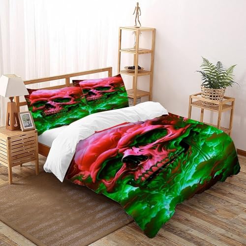 Linge de lit microfibre crâne avec fermeture éclair 200x200cm
