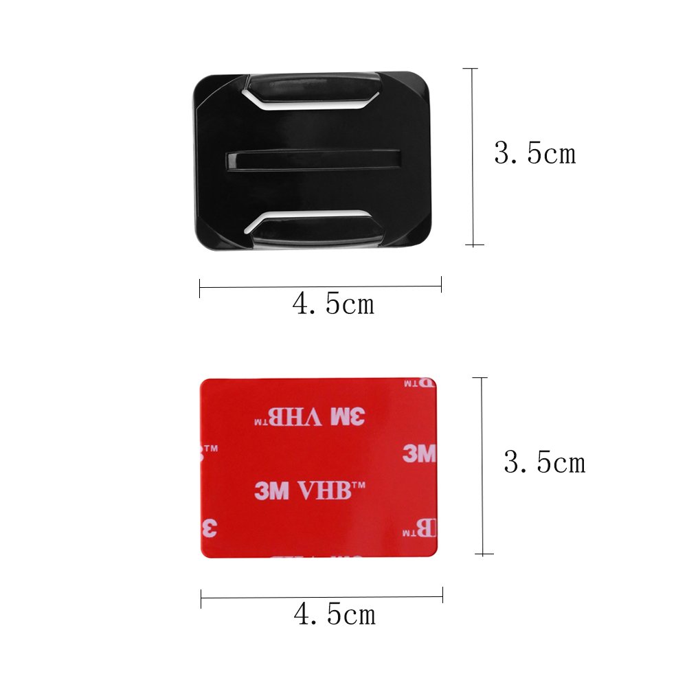Action Pro 3M Adhesive Pads 2 x Flat and Curved Mounts with Compatible with Hero 12 11 10 9 8 7 6 5 4 3+ 3 SJCAM YI Noise Play and Other Action Cameras