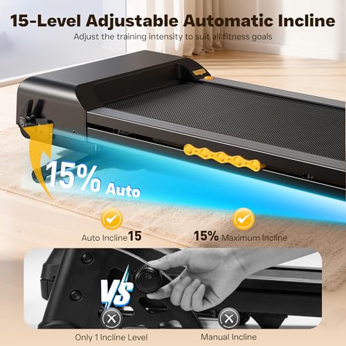 Image of Folding Treadmill, 3.0 HP Foldable Treadmill for Home Office, Walking Running Treadmill with LED Display for Exercise