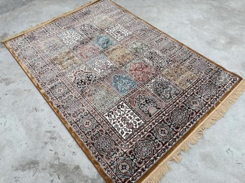 Image of Luxury Silk Carpet 5 x 7 FEET for Living Room or Bedroom, Made with Premium Silk, Perfect for Elegant Interiors Comfort and Timeless Design