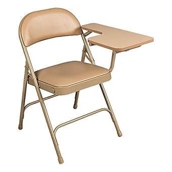 Norwood Commercial Furniture 6600 Series Heavy-Duty Vinyl Padded Folding Chair with Left Handed Tablet Arm, Beige, NOR-SRO593-LTA-VBG-SO Pack of 2