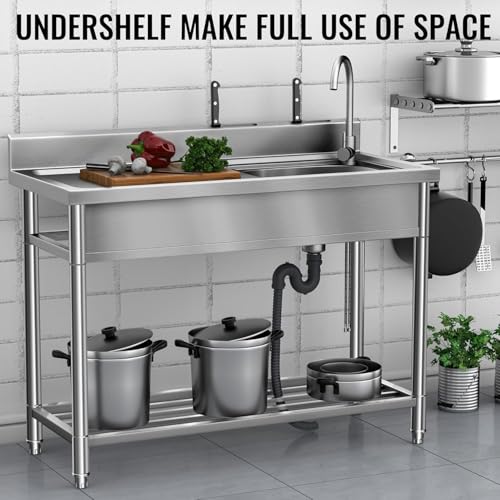 Image of Stainless Steel Sink, Kitchen Sink with Countertop Workstation