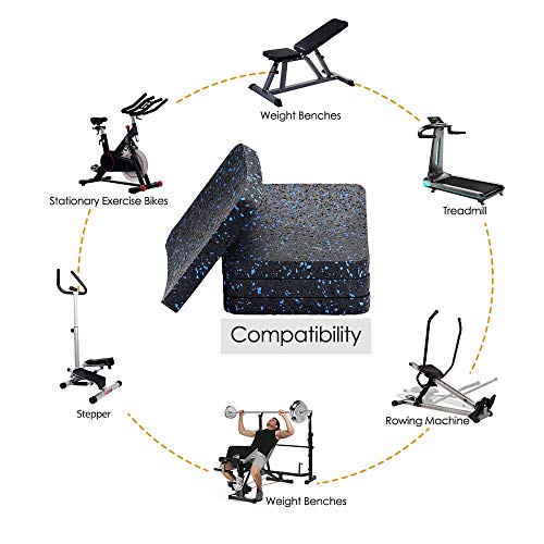 (4pcs) - Esteira de esteira bestxD, tapete de equipamento de exercicio com borracha de alta densidad