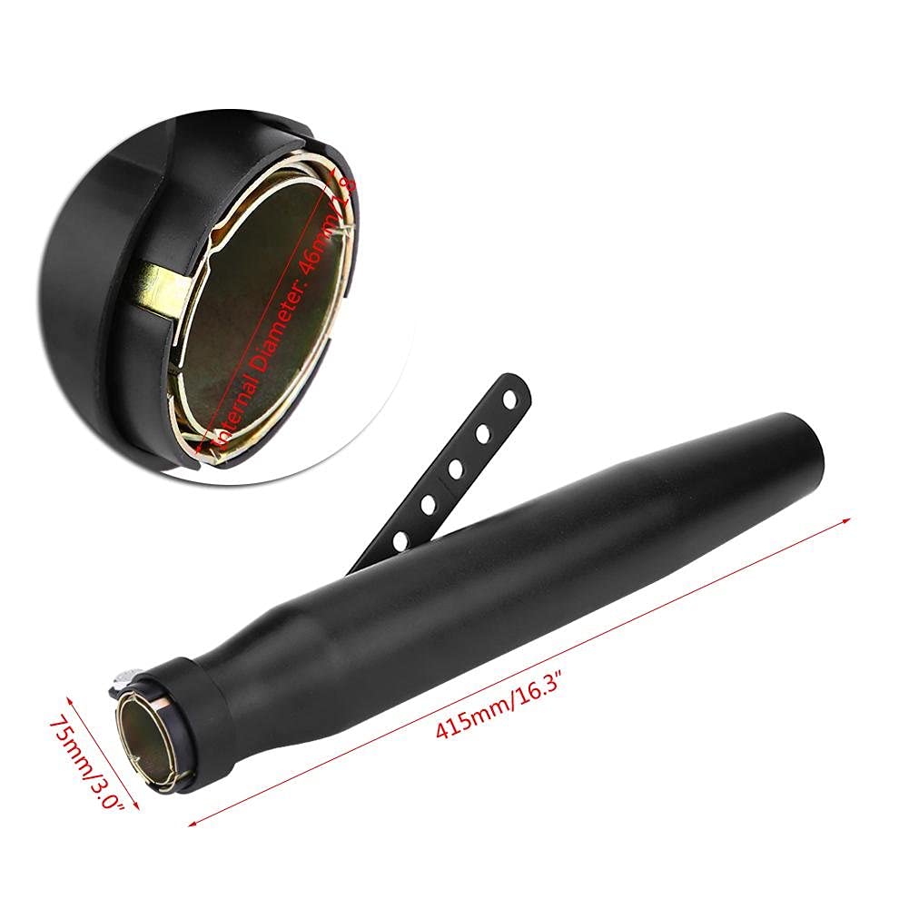 EBTOOLS Tubo de silenciador de escape Silenciador de escape de motocicleta Tubo de escape Punta de tubo de cola Universal para motocicleta GY6(Spray negro)
