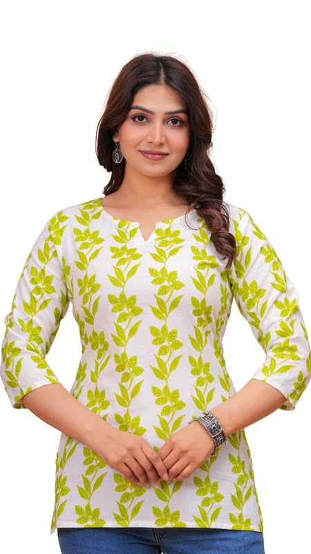 Image of SIROTA Rayon Short Top for Women | Tunic for Jeans | Western Short Kurti | Stylish Straight Ladies Kurta | Ethnic Kurta for Girls