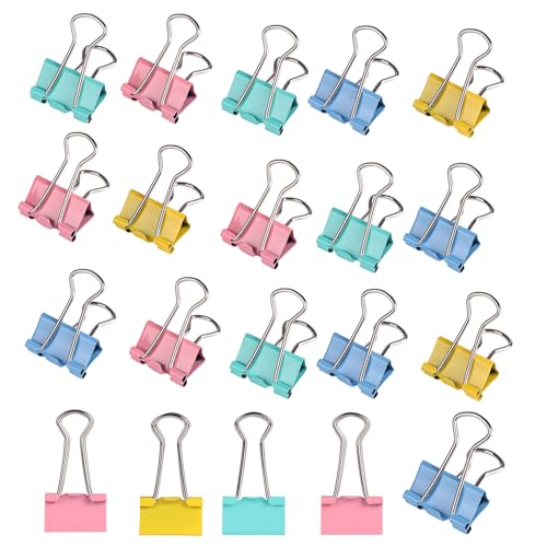 Image of Ufmarine 40 Pcs Small Binder Clips 3 /4 Inch Length, Colored Small Paper Clips for Office