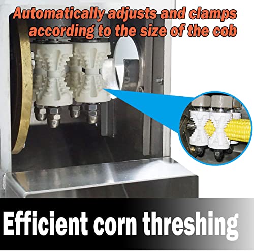 Txmachine Full Automatic Corn Thresher Machine Commercial Threshing Corn Machine Stainless Steel Sweet Corn Sheller Machine Sweet Corn Separator Husking Peeler Depth Adjustable (220V) #TOP6