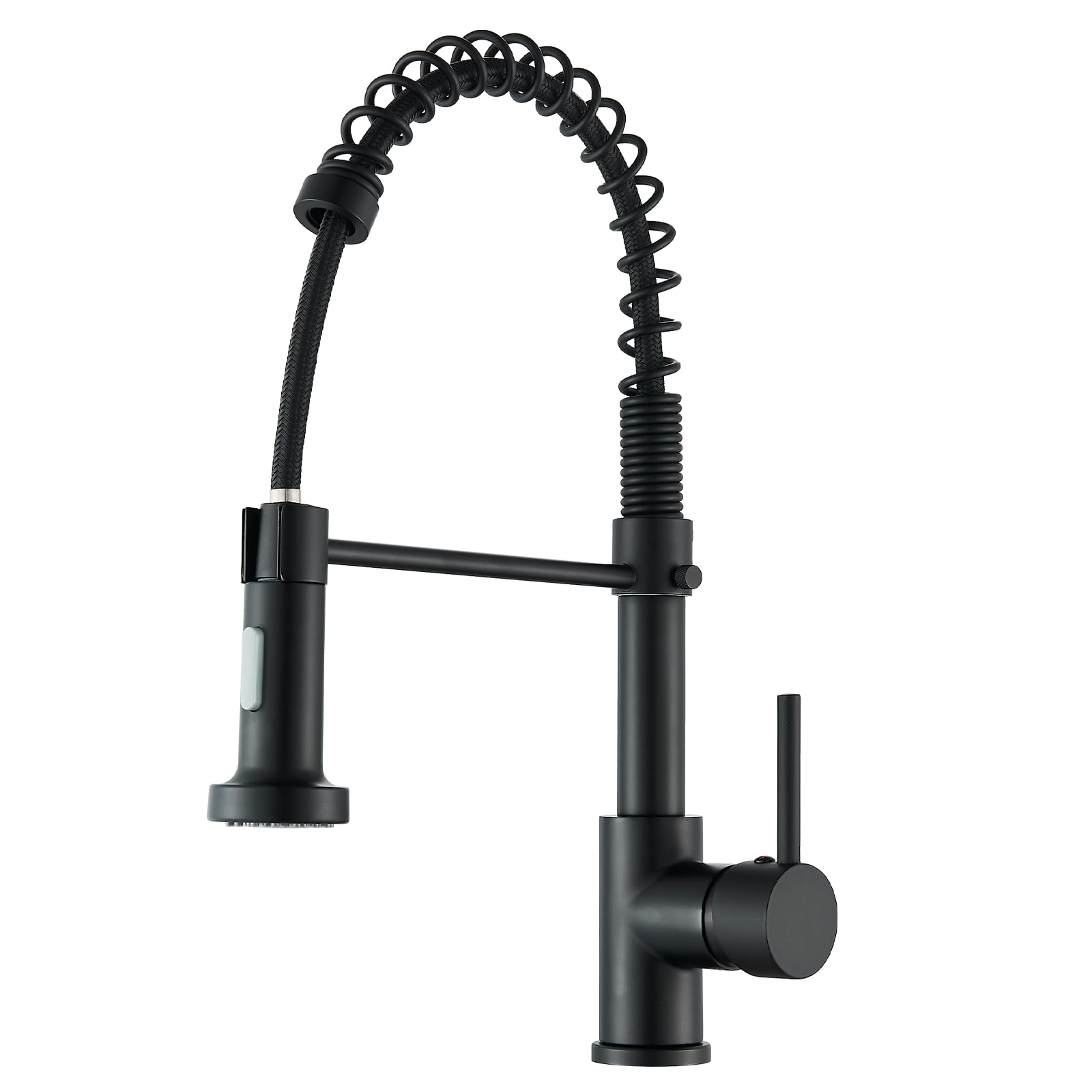 Wasserhahn Küche Schwarz Küchenarmatur mit Brause Mischbatterie Küche 360° Drehbar 2 Sprühfunktionen Spültischarmatur