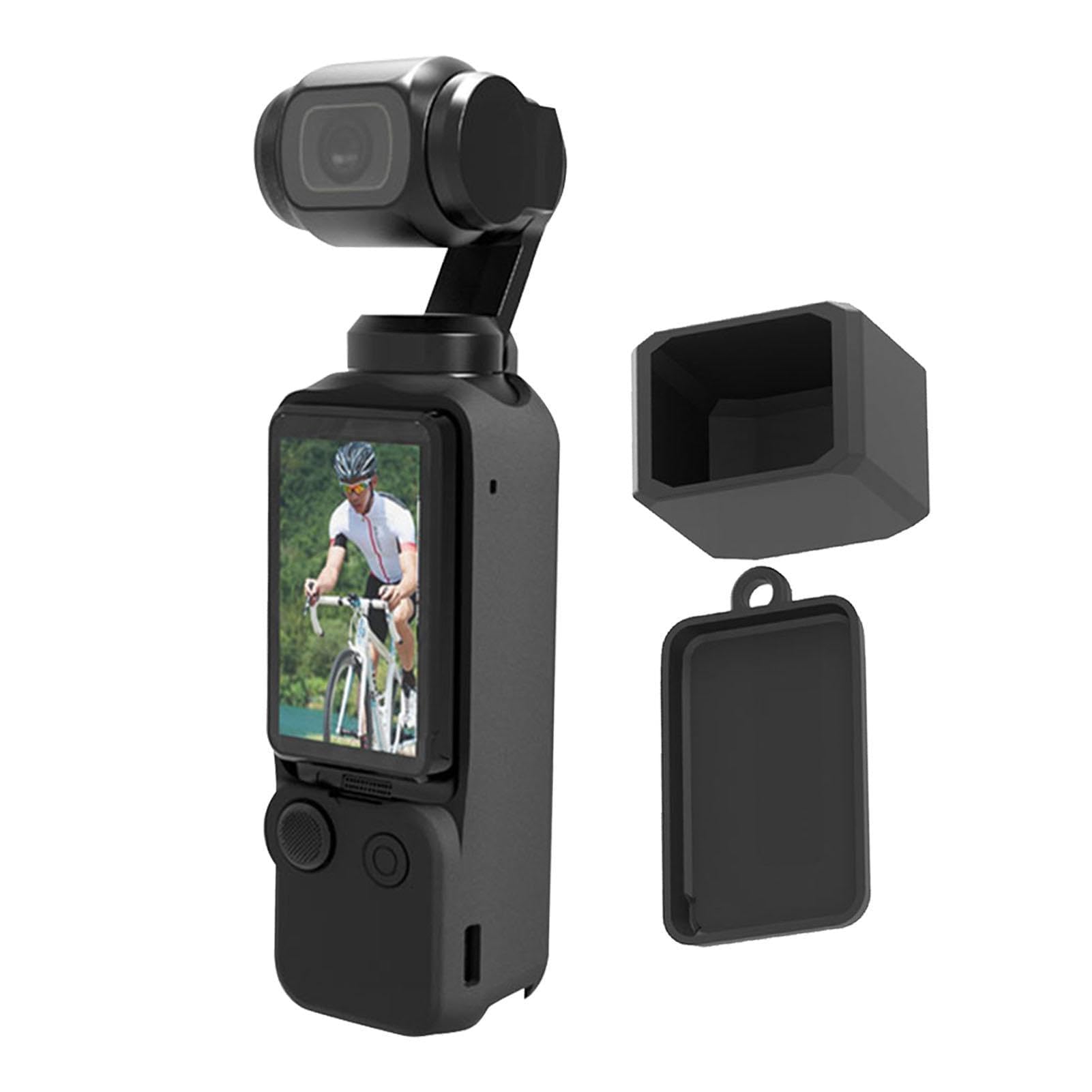 eWINNER Silicone Case Cover Camera Body/Lens/Touch Screen Silicone Protective Cases 3 in 1 Set Compatible with DJI OSMO Pocket 3 Gimbal Protective Case Soft Protective Cover Accessory (Black)