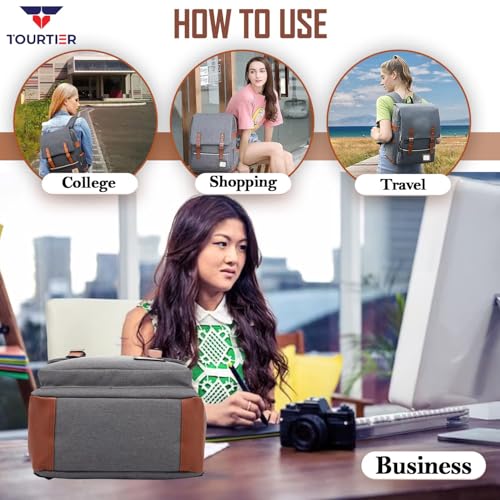 Image of Travel Laptop Bag, Slim Durable Laptops Backpack with USB Charging Port, College School Backpacks Gifts for Men Women