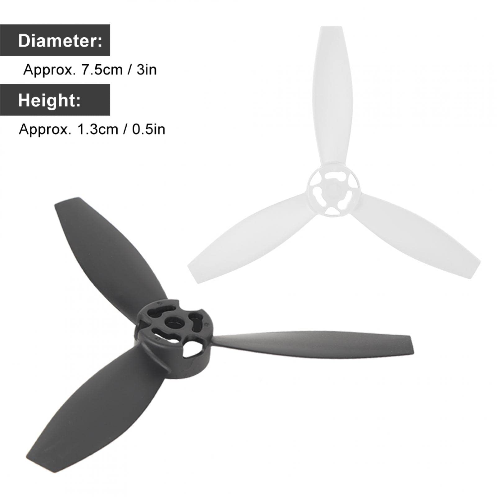 per droni, 4 eliche di ricambio RC per Bebop 2 (2 nere, 2 bianco)